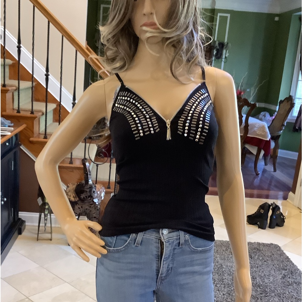 NWOT -Sexy Black Studded Camisole/Tank Top!